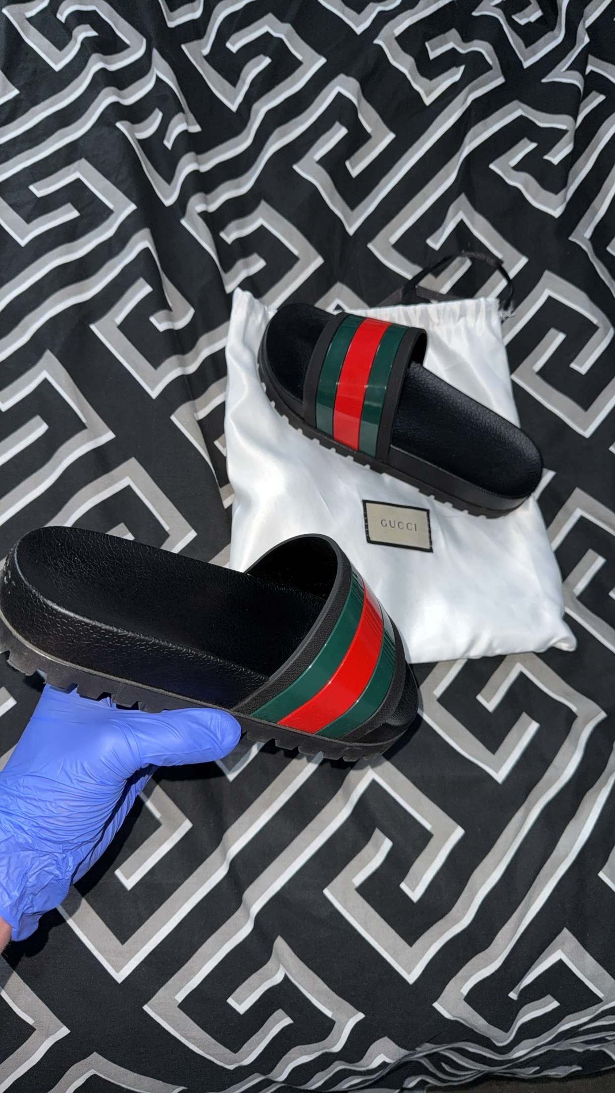 Gucci Pursuittreck Striped
Rubber Slides